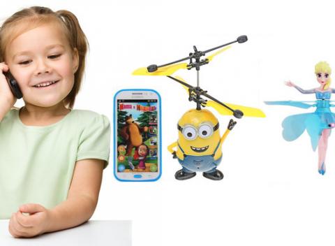 Lietajúca Elza z Ľadového kráľovstva, lietajúci Minon, alebo detský mobilný telefón s motívmi známych postavičiek. 