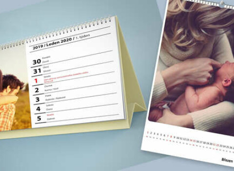 Stolové a nástenné kalendáre z vašich fotografií na rok 2021 (v slovenčine).