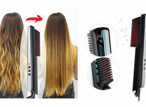 Žehliaca kefa na vlasy s ionizátorom, ktorá sa používa jednoducho ako hrebeň.