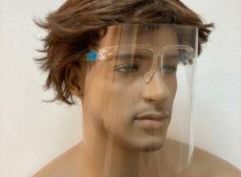 Ochranný štít s okuliarovým rámom - ideálne pre učiteľov, doktorov, zubárov.