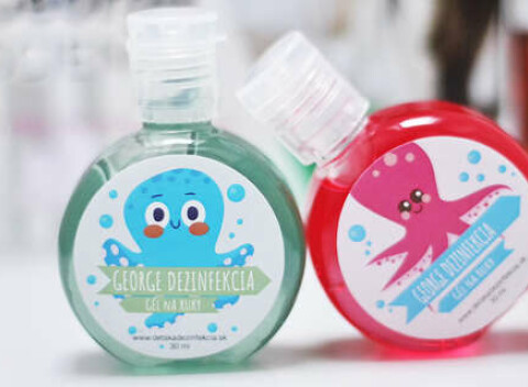 Detská dezinfekcia na ruky od George Science. Praktické balenie do ruksaku alebo školskej tašky,