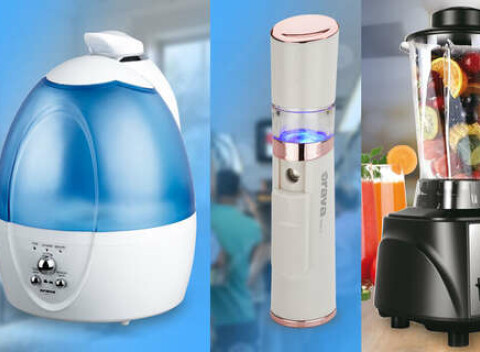 Drobná domáca elektronika a spotrebiče ORAVA – mixéry, zvlhčovače, teplomery a čistič na tvár.