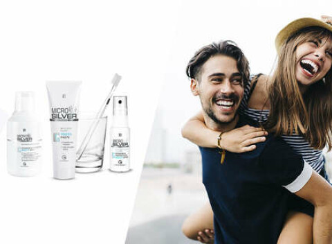 Žiarivý chrup a zdravé ďasná - Microsilver Plus zubná pasta, ústna voda alebo žuvačky.