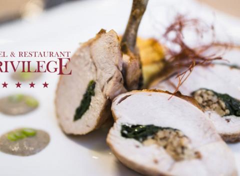 Vychutnajte si zážitkové 4-chodové menu pre dve osoby v hoteli Privilege**** pripravené z najkvalitnejších surovín.