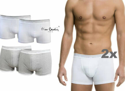 Značkové pánske boxerky Pierre Cardin v bielej alebo šedej farbe (2 ks v balení).