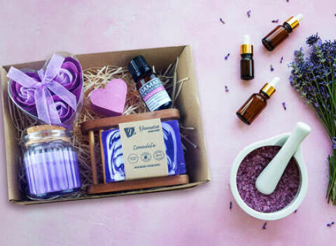 Levanduľový relaxačný 6-dielny set, prírodný a nádherne voňavý.