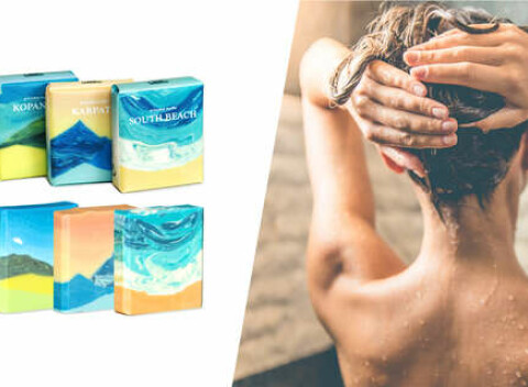 Balíčky voňavých prírodných mydiel – ručne vyrábané na Slovensku.