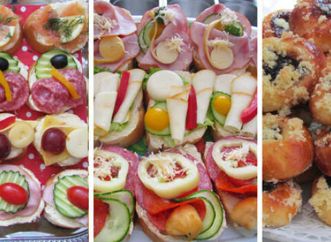 Chlebíčky, jednohubky a koláčiky s osobným odberom či donáškou domov.