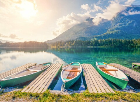 Alpy v blízkosti prírodného kúpaliska na jazere Lunzer See v českom Penzióne Sunny s raňajkami.