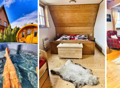 Útulná Drevenička Anička pre 6 osôb so súkromným wellness pri Liptovskej Mare.
