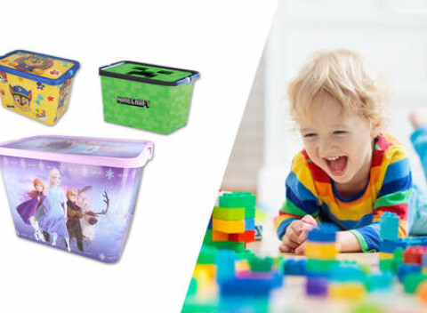 Rozprávkové úložné boxy pre deti: Frozen, Minecraft, Paw Patrol.