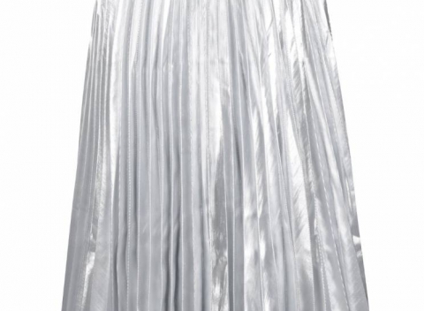 Plisovaná midi sukňa v striebornej farbe Closet, ušitá z pevnejšieho materiálu v áčkovom strihu.