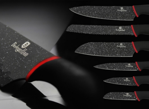 6-dielná sada nožov je vyrobená z nerezovej ocele s mramorovým povrchom a s jedinečným dizajnom. 