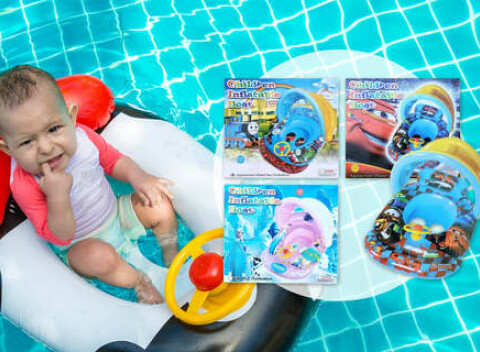 Detský rozprávkový nafukovací čln so strieškou i bez (rôzne motívy).