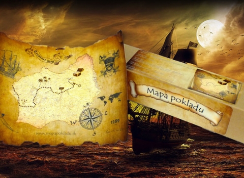 Mapa pokladu - logická hádanka. Poklad zatiaľ nikto nenašiel, buď prvý!