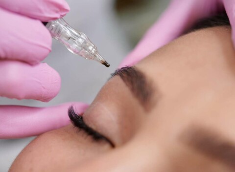 Inovatívna metóda tetovania obočia akupunktúrnymi ihlami či permanentný make-up obočia, očných liniek.