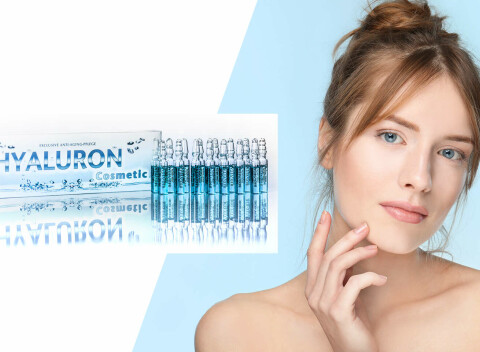 Kyselina hyalurónová vo forme ampuliek a gélu alebo ampulky s argánom, kaviárom a koenzýmom Q10.