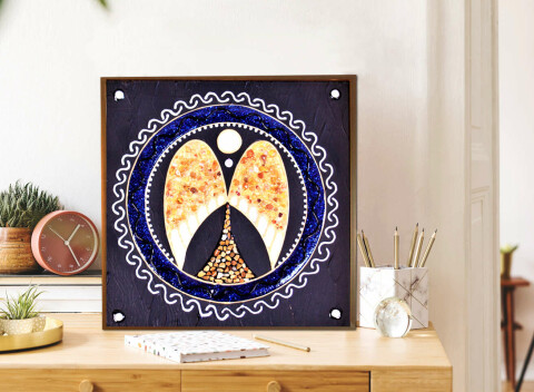 Ručne vytvorená mandala od Ľuba Slejzáka, vzácne dielo pre váš domov.