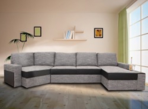 TEMPO KONDELA ROY Sedacia súprava, rohová, ekokoža