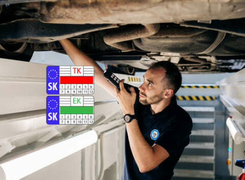 Technická a emisná kontrola osobného vozidla v STK Bratislava Bory.
