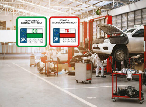 Technická a emisná kontrola osobného, nákladného vozidla alebo motocykla.