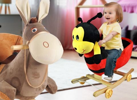 Hojdacie zvieratko z jemného plyšu s krásnymi melódiami - dá sa zmeniť aj na detské odrážadlo!