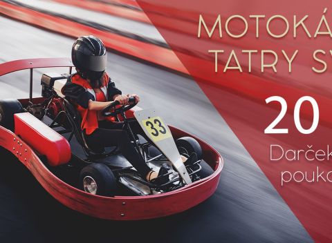 Darčeková poukážka v hodnote 20 € na motokáry vo Svite pod Vysokými Tatrami.