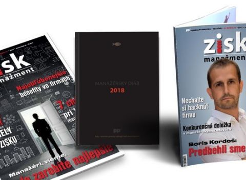 Zisk manažment - predplatné časopisu, manažérske diáre alebo balíček produktov.
