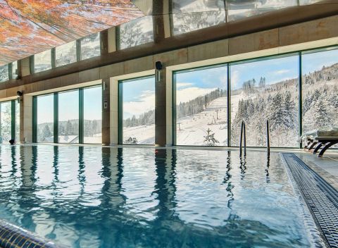 Pobyt s polpenziou a neobmedzeným wellness v poľskom hoteli Pegaz**** neďaleko lyžiarskeho svahu.