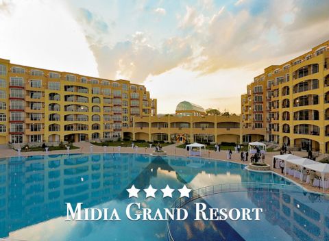 Dovolenka na 8 dní v apartmánovom komplexe Midia Grand Resort**** priamo pri pláži v Bulharsku.
