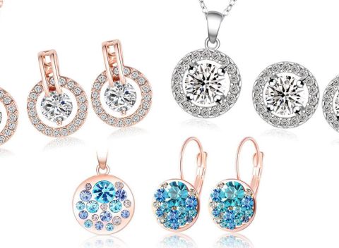 Set šperkov so zirkónmi a krištáľmi Swarovski + darčeková krabička zdarma.