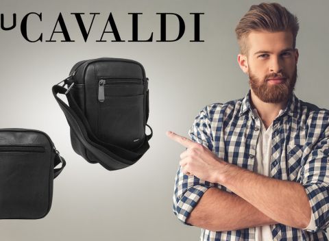 Štýlová pánska taška Cavaldi z ekokože s nastaviteľným popruhom cez rameno.