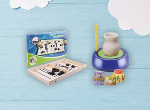 Vzdušný hokej alebo hrnčiarsky kruh s farbami - zábava pre malých športovcov aj umelcov