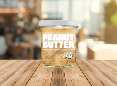 Orieškové maslo s bielou čokoládou alebo príchuťou bueno a proteínom. Skvelá náhrada za sladkosti.