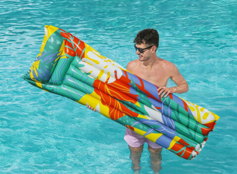 Nafukovací matra - kvetinový - 183 x 69 cm - Odolný, vyrobený z PVC materiálu