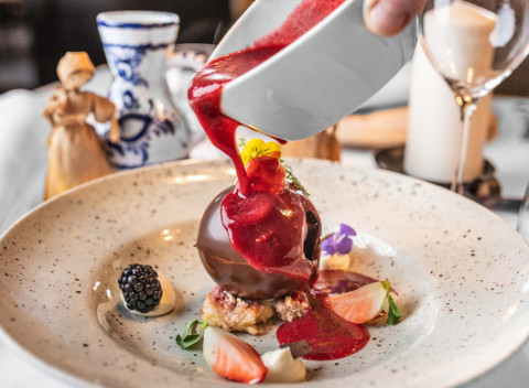 Valentínske 3-chodové menu v reštaurácii Leberfinger na nábreží Dunaja.