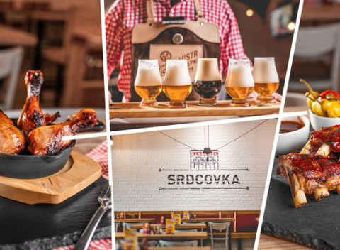 Kuracie stehienka, pečené bravčové rebrá alebo pivná degustácia v reštaurácii Srdcovka Reduta.