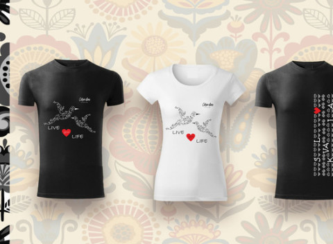 Dámske a pánske tričká so slovenským vzorom - čičmanské vzory či ľudové motívy.