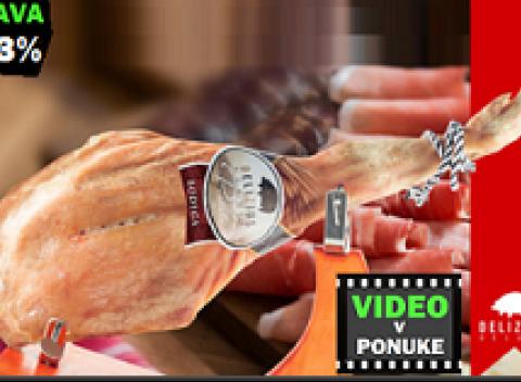 Luxusná španielska šunka Pravá delikatesa pripravená na servírovanie 