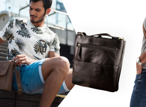Pánske kožené tašky, vyrobené z pravej kože a s množstvom úložného priestoru.