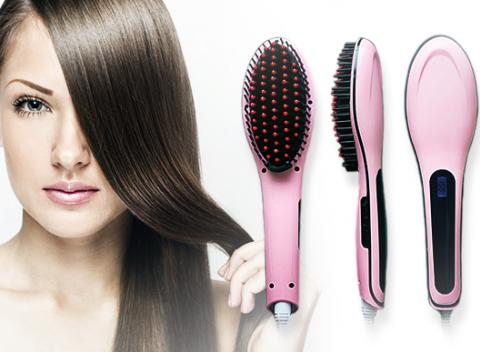 Skroťte nepoddajné vlasy Digitálna antistatická kefa  so žehličkou