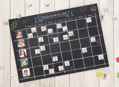 Rodinný magnetický personalizovaný plánovač domácich prác. Rozdeľte si všetky povinnosti v dome!