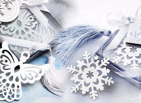 Štýlové záložky do knihy Motívy snehovej vločky, anjela a husľového kľúča