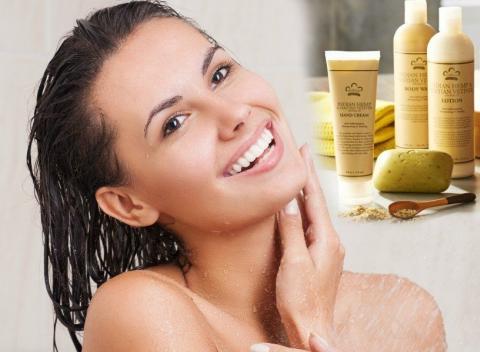 Kozmetika Nubian Heritage Bio bambucké telové mlieko a sprchový gél