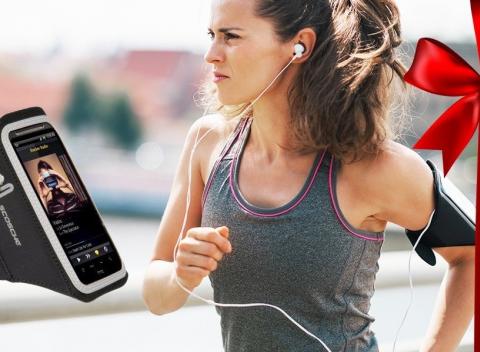 Neoprénový obal na rameno pre smart telefóny. Udržiava vaše zariadenie bezpečne pripevnené k paži pri športových aktivitách.