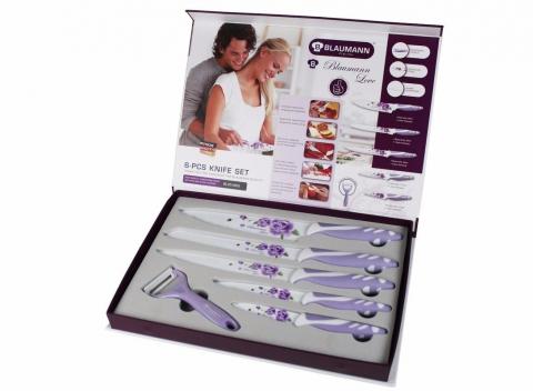 Darčekové 6-dielne sady nožov Blaumann. Perfektné prevedenie v príťažlivom dizajne s kvetinovými ornamentami skrášli každú domácnosť. 