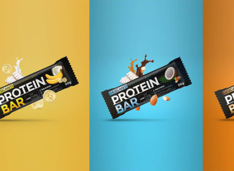 Proteínové tyčinky s nízkym obsahom cukru, obohatené o kolagén, bez lepku a bez palmového oleja.