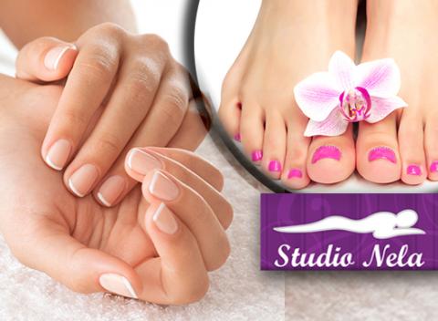 Japonská manikúra a klasická manikúra alebo gélové nechty na nohách. Vhodné pre ženy všetkých vekových kategórii.
