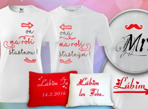 Valentínske vyšívané vankúše - tričká s vlastným motívom. Napíšte svoju lásku na vankúš, ktorý vašej polovičke prinesie tie najkrajšie sny. 