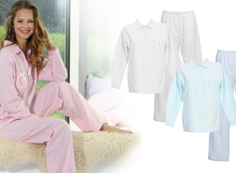 Zaspávajte v bavlnke! Dámske pyžamo z organickej bavlny a flanelu vyrobené na Slovensku.